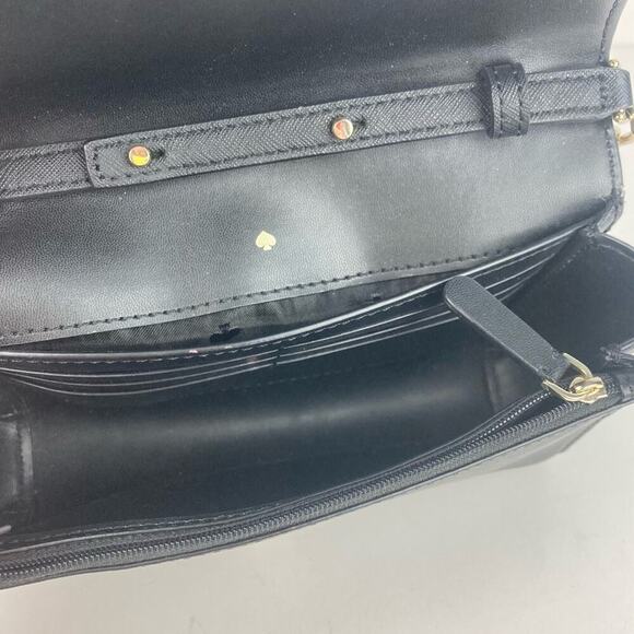 KATE SPADE Staci Small Flap Leather Crossbody in Black - Picture 12 of 15